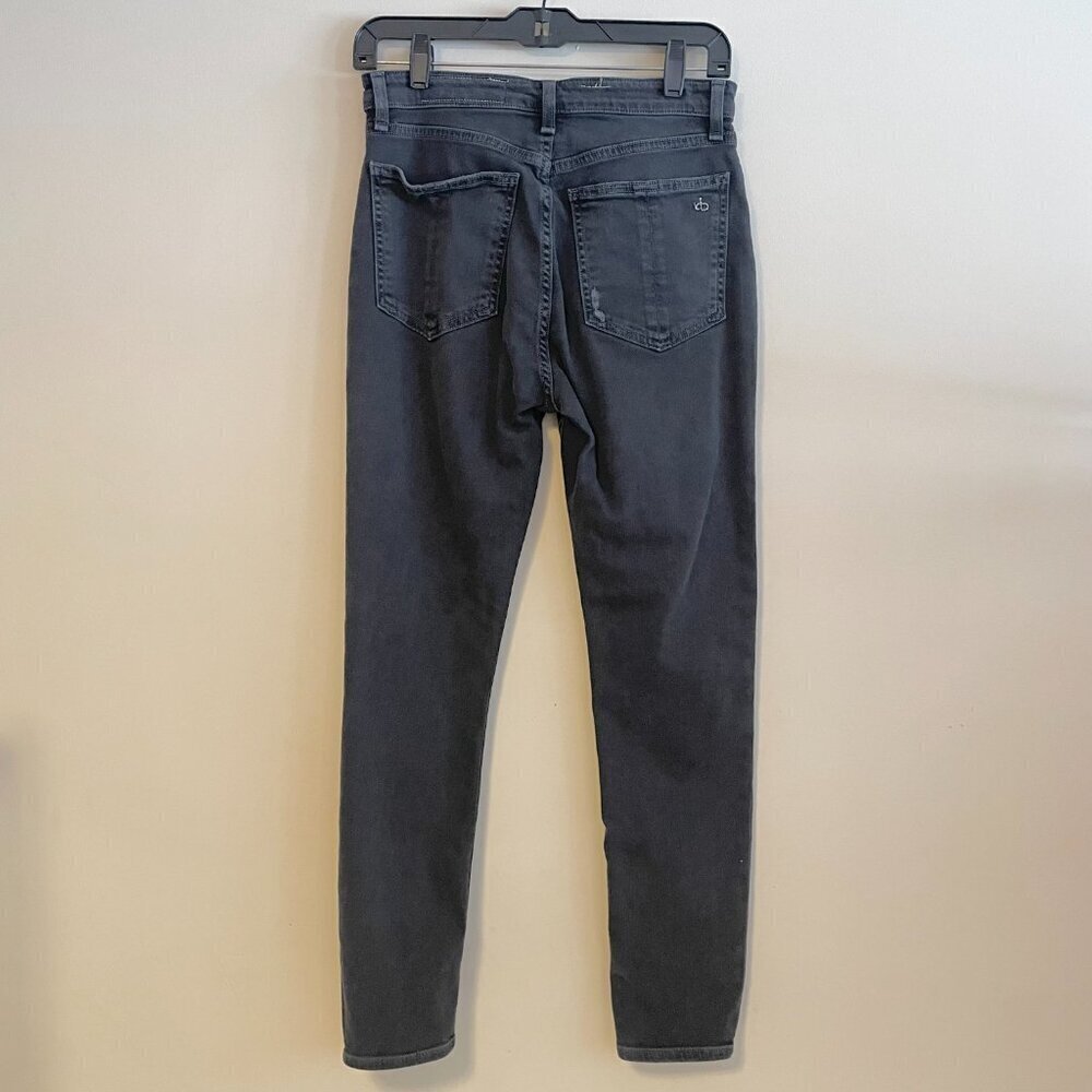 Rag & Bone High Rise Stretch Ankle Skinny Jeans Denim Dark Grey Womens Size 27 - Picture 2 of 6